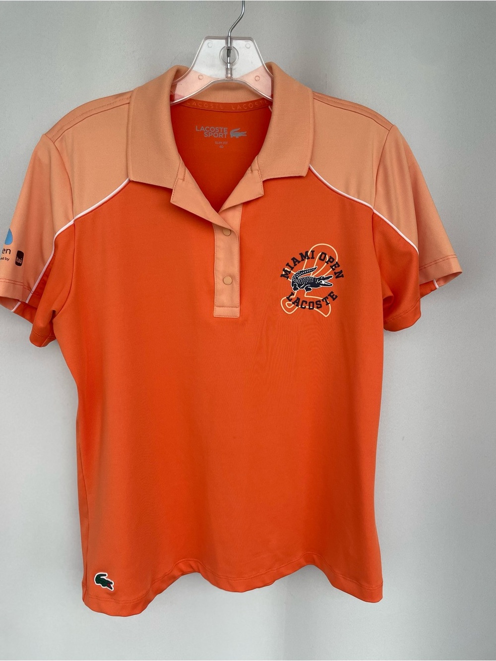 Lacoste Sport Miami Open slim fit ultra dry women’s tennis polo shirt size 40 it